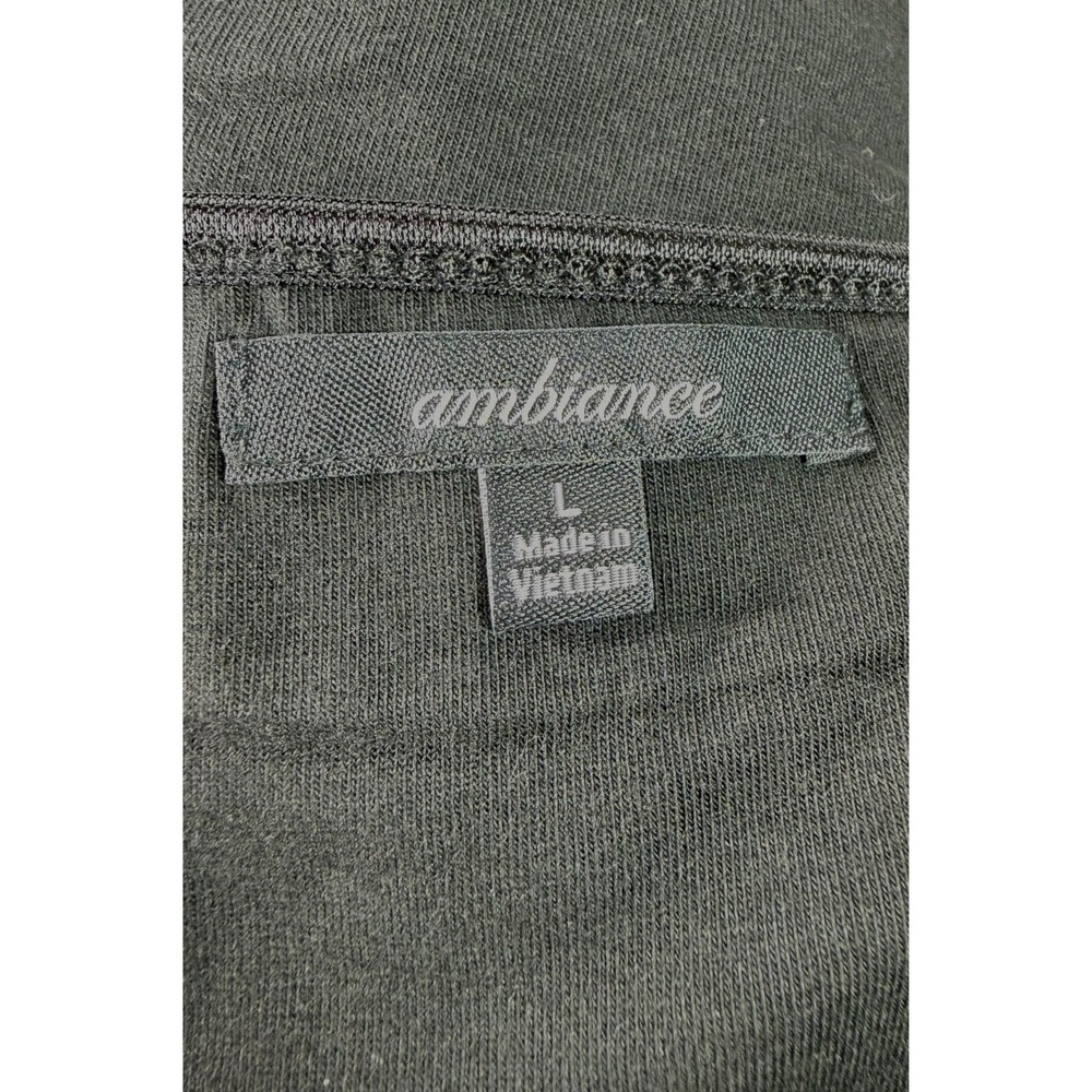 Ambiance Womens Black Large Cami Tank Top Built In Shelf Bra Adjustable Strap - Picture 5 of 6